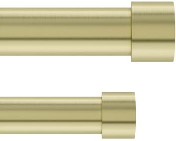 Umbra Cappa Asta per tende doppia regolabile, diametro di 2.5 cm, 168-305 cm, Acciaio, Ottone