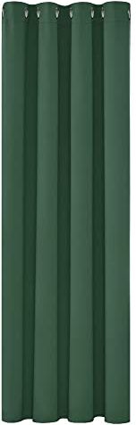 Deconovo Tende Camera da Letto Oscuranti per Interni 260 CM Altezza, Tenda Oscurante Termica Isolante con Anelli per Finestre 1 Pannello, 140x260 CM, Verde Scuro