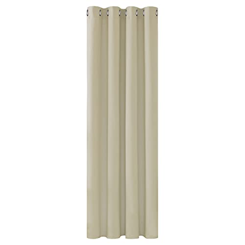 Deconovo Tenda Oscurante Termica Isolante per Interni 229 CM Altezza 1 Pannello, Tende Cameretta Bambini Tende Moderne con Anelli, 132x229 CM, Beige Scuro