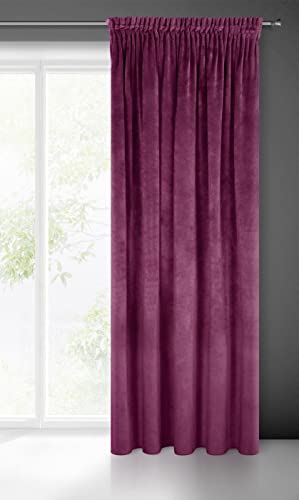 Eurofirany VILLA Tenda Oscurante, Tenda con Fettuccia Arricciatenda 1 pz, Tenda Extra Lunga, Elegante, Tinta Unita, Soggiorno, Camera da Letto, Densità 290 g/m², 140x270 cm, Viola