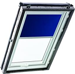 Roto Tenda a Rullo  ZRE per Finestre per Tetti  Diurna Binario di Guida Argento Per Finestre per Tetti  delle Serie Designo R4/R7 e Classic 43/73 con Dimensioni 074/118   07/11 Blu Notte