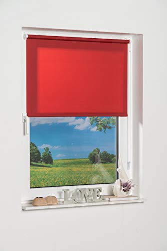 Khome K-home Tenda a Pannello 236626 – 2 Klemmfix Mini, Rosso Luce Diurna, plastica, Tessuto, Rosso, 60 x 150 cm