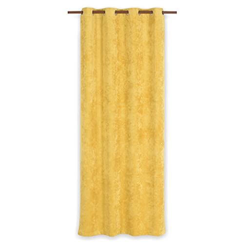 Deco Mex VALENCE Tenda in velluto, 145 x 260 cm, poliestere, nylon, giallo, misura normale
