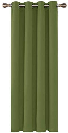 Deconovo Tenda Oscurante Camera da Letto Bambini 260 CM Altezza 1 Pannello, Tende Oscuranti per Interni Finestre con Anelli, 140x260 CM, Verde