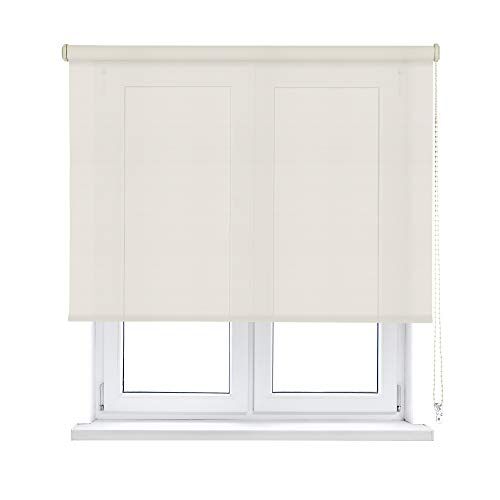 VIEWTEX Tenda a rullo Easy Fix Screen 10% Grado di apertura Lino bianco 60 X 190 cm Made in Europe 5 anni di garanzia