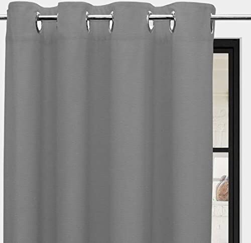 Soleil d'ocre Panama Tenda con occhielli, in puro cotone, Grigio (Grigio Chiaro), 135 x 250 cm