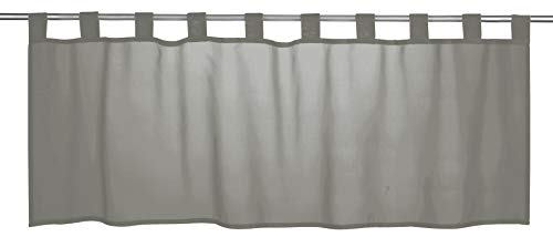 Elbersdrucke Tenda da bistrò Basic 07 grigio trasparente 48 x 140 cm tenda corta per cucina finestra della cucina privacy