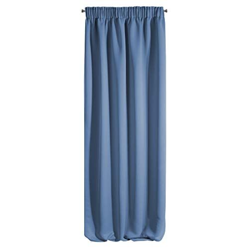 Eurofirany Blackout Tende morbide e oscuranti, moderne, semplici e moderne, per camera da letto, cameretta dei bambini, soggiorno, blu navy, 135 x 2