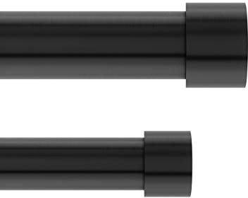 Umbra Cappa Asta per tende doppia regolabile, diametro di 2.5 cm, 91-168 cm, Acciaio, Nero spazzolato