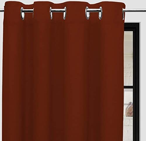 Soleil d'ocre Panama Tenda con occhielli, in puro cotone, Borgogna (Mattone), 135 x 250 cm