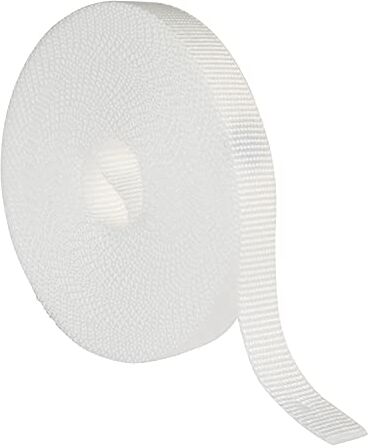 Amig Nastro per tenda a rullo bianco   Corda di ricambio per tende a rullo morbide e dure   Resistente ai raggi UV e all'abrasione   Dimensioni: 14 mm x 6 m