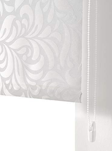 Estoralis MYRCELLA Tenda a Rullo Jacquard, Tessuto, Bianco, 150 x 250 cm