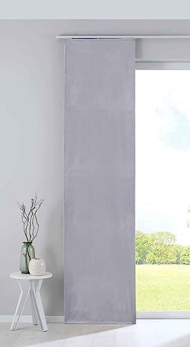 Gardinenbox : tenda a pannello Milano in velluto, opaca, asta di contrappeso, colore grigio, altezza x larghezza 245x60 cm