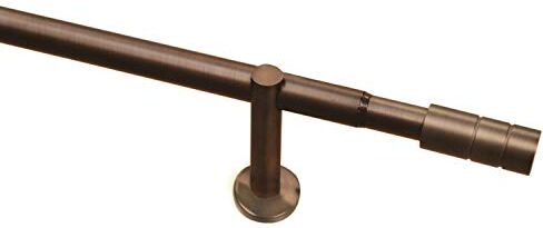 Gardinia Bastone per Tende “Zylinder”, Set Completo, Materiale di Montaggio Incluso, Lunghezza 100-190 cm, Bronzo, Metallo, Ø 22/25 mm