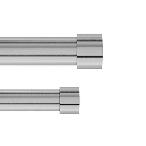 Umbra Cappa Asta per tende doppia regolabile, diametro di 2.5 cm, 91-168 cm, Acciaio, Nichel/acciaio