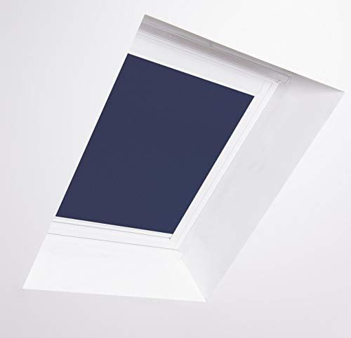 Bloc Blinds Tende oscuranti per finestre da Tetto Velux, Telaio in Alluminio Bianco, Colore Blu Navy, U4