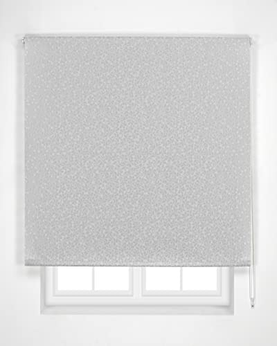 Estoralis Salem Tenda a Rullo Jacquard, Tessuto, Bianco, 110 x 250 cm