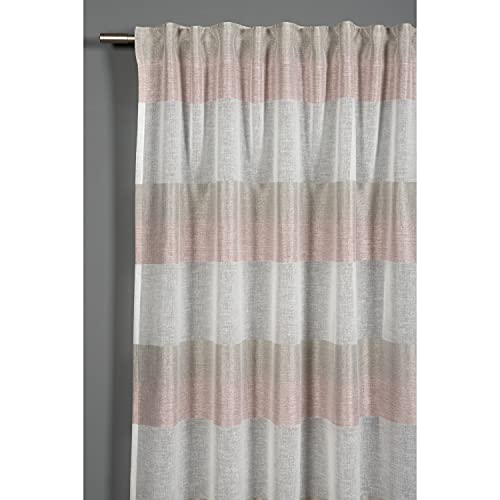 Gardinia Tenda con Occhielli Nascosti e Nastro Integrato, Etamine, Traslucido e Opaco, Rosa Antico, 140 x 245 cm