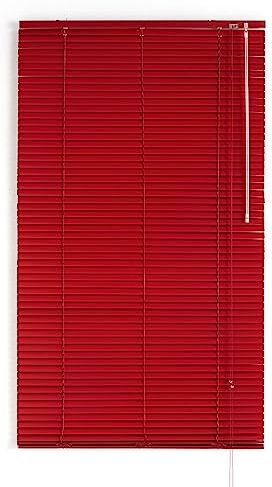 Decorblind Veneziana in alluminio misura: 80 x 180 con lama: 25 mm Veneziana regolabile in altezza e apertura, sicurezza dei bambini, resistente all'umidità Veneziana Alluminio Colore: rosso