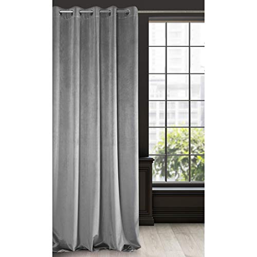 Eurofirany RIA Tenda Oscurante, Tenda con Occhielli 1 pz, Tenda Extra Lunga, Elegante, Tinta Unita, Soggiorno, Camera da Letto, Densità 290 g/m², 140x250 cm, Acciaio