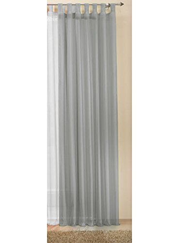 Gardinenbox Tenda in voile trasparente tinta unita, colori attraenti, 245 x 140 cm, grigio neutro, , poliestere, 39 x 26 x 1 cm