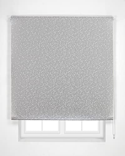 Estoralis Salem Tenda a Rullo Jacquard, Tessuto, Grigio, 130 x 250 cm