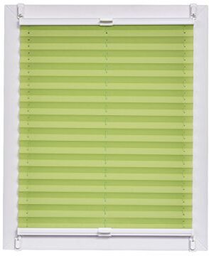 sunlines SunL Ines Plissettato Made in Germany, Luce del Giorno, Crepes Uni Klemmfix, Bianco Schiene, 90 X 220, Tessuto, Verde, 90 x 2.3 x 220 cm