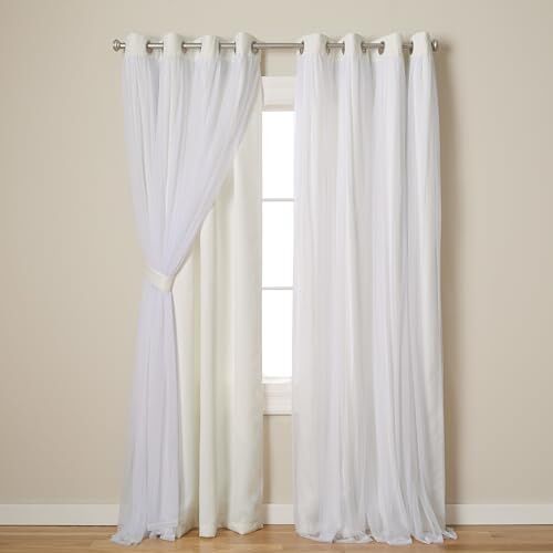 Exclusive Home Curtains Catarina Tenda Oscurante Multistrato, Tinta Unita, con Occhielli, Poliestere, Vaniglia, 52x108