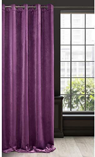 Eurofirany ria Oscurante, Occhielli-1 pz, Tenda Extra Lunga, Elegante, Tinta Unita, Soggiorno, Camera da Letto, Densità 290 g/m², Poliestere, Viola, 140x250 cm