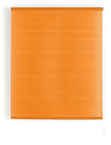 Blindecor L200-Tenda a Pacchetto in Voile Trasparente a Righe 120 x 180 cm Arancione, tela