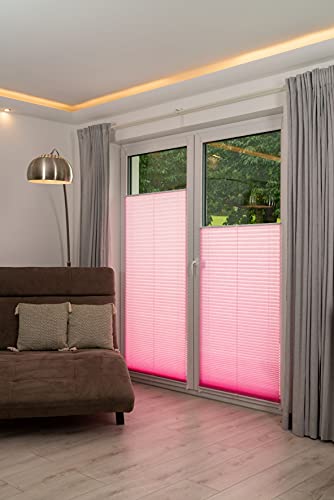 Khome K-home Tenda Plissettata Klemmfix, da 70 x 130 cm, di Colore Rosa