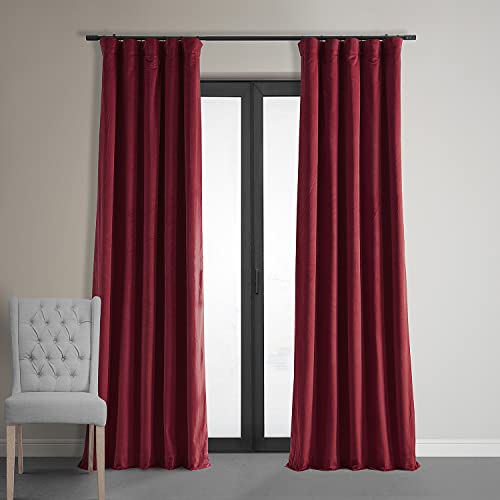 HPD Half Price Drapes Signature  Tende oscuranti in velluto per camera da letto, 127 x 248 cm, 1 pannello, colore: rosso marocchino