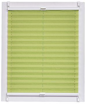 sunlines SunL Ines Plissettato Made in Germany, Luce del Giorno, echtc Rush Klemmfix, Bianco Schiene, 80 X 150, Tessuto, Verde, 80 x 2.3 x 150 cm