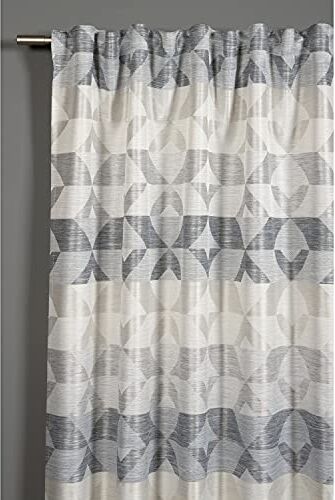 Gardinia Tenda con Occhielli Nascosti e Nastro Integrato, Diamante Jacquard, Traslucido e Opaco, Grigio, 140 x 175 cm