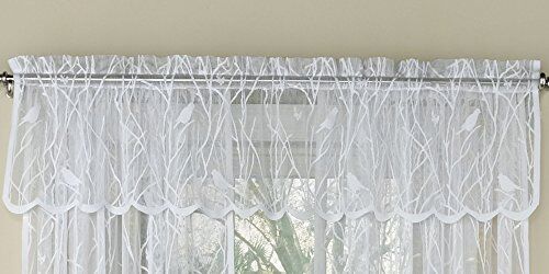 Sweet Home Collection Old World Style Heavy Pizzo Floreale Cucina Tenda, Songbird White, Valance