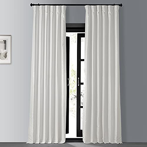 HPD Half Price Drapes Tende oscuranti in finta seta, lunghe 304,8 cm, per camera da letto e soggiorno, tenda oscurante vintage testurizzata (1 pannello), 50 x 120 cm, colore bianco sporco