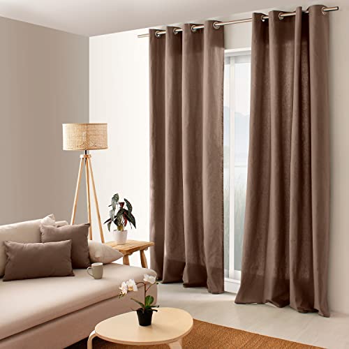 Enjoy Home Pannello con Occhielli, 135 x 240 cm, Cotone, Visone, 135 x 240 cm