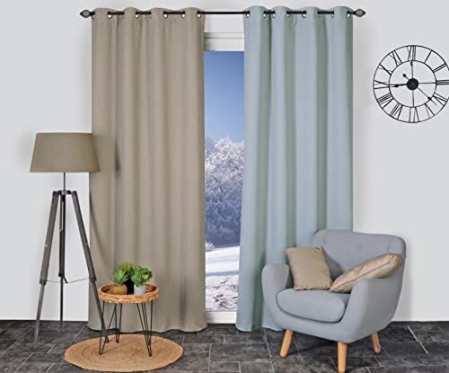 Atout Ciel Tenda termica in velcro con occhielli, 135 x 240 cm, colore: tortora pronta da posare