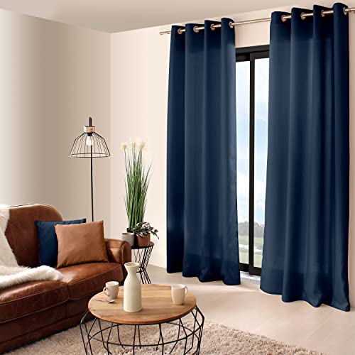 Enjoy Home -Tenda con 8 Occhielli, 140 x 240 cm, Colore: Blu Navy, Poliestere, Marina Militare, 240x140 cm