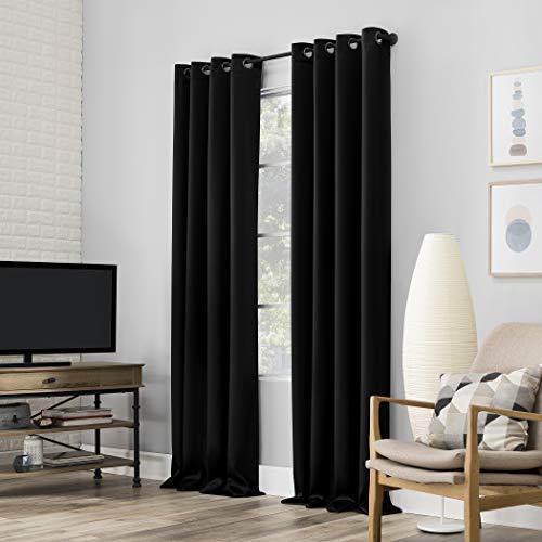 Sun Nordic Coppia di tende a pannelli, 100% oscuranti, 132 x 160 cm, colore: Nero