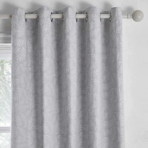 Dreams & Drapes Telford Coppia di tende jacquard con occhielli, 168 x 229 cm, colore: Argento