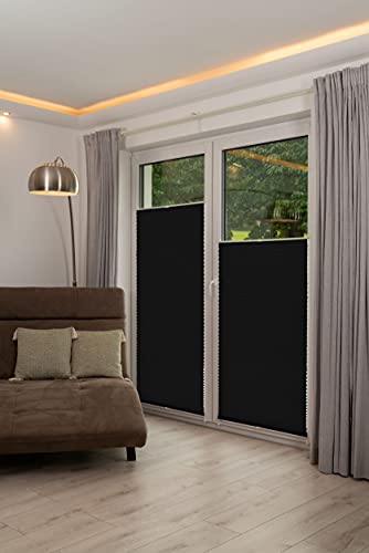 Khome K-home Klemmfix Palma, Tenda plissetata, Nero (Anthrazit), 65 x 210 cm