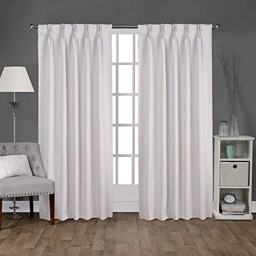 Exclusive Home Curtains Exclusive Home Tende in Satin Plissettato Tessuto Oscurante Tab della Finestra Tenda a Pannello, Paio, Vaniglia, 52 x 108