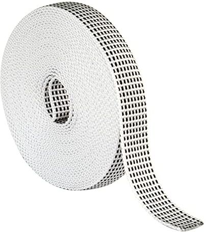 Amig Cinghia per avvolgitore di tapparelle bianco con vernice nera   Corda di ricambio per avvolgitori di persiana Soft Touch e rigidi   Resistente ai raggi UV e all’abrasione   Misure: 20 mm x 6 m.