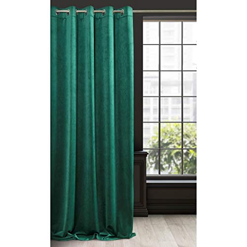 Eurofirany RIA Tenda Oscurante, Tenda con Occhielli 1 pz, Tenda Extra Lunga, Elegante, Tinta Unita, Soggiorno, Camera da Letto, Densità 290 g/m², 140x250 cm, Verde Scuro