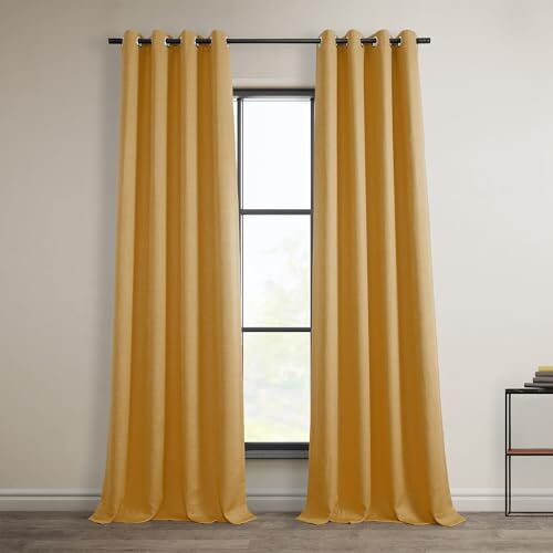 HPD Half Price Drapes HPD Tende oscuranti a metà prezzo, in finto lino, 150 x 96 cm, colore: Oro