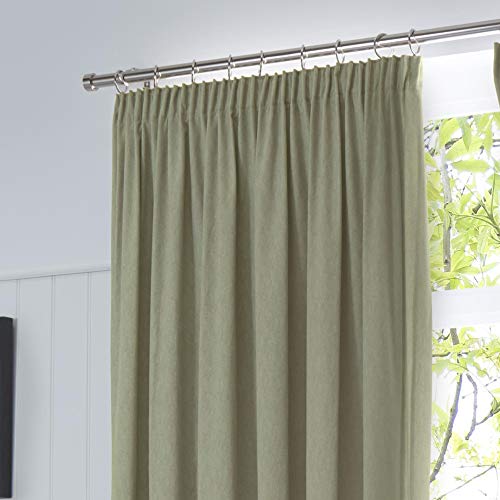 Fusion Dijon Coppia di tende oscuranti e termiche con pieghe a matita, 229 x 229 cm, colore: Verde