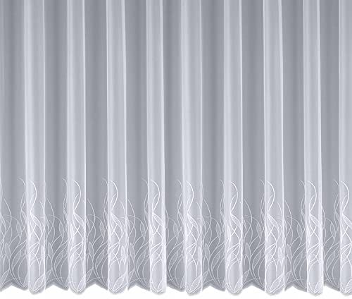 Albani Tenda Jacquard con Nastro Superiore, Bianco, ca. 245x300 cm