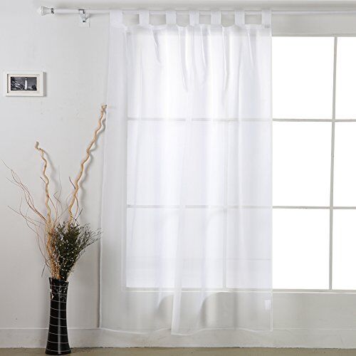 Deconovo Tenda in voile, 245 x 140 cm, colore: bianco