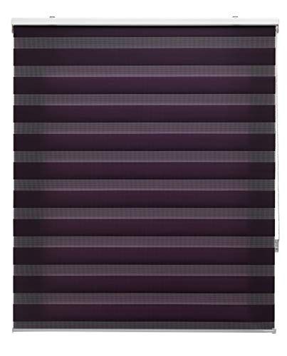 Blindecor Tenda avvolgibile notte e giorno su misura, doppio strato, colore viola, 100 x 180 cm (larghezza per altezza), dimensioni del tessuto, 97 x 175 cm   tende per finestre